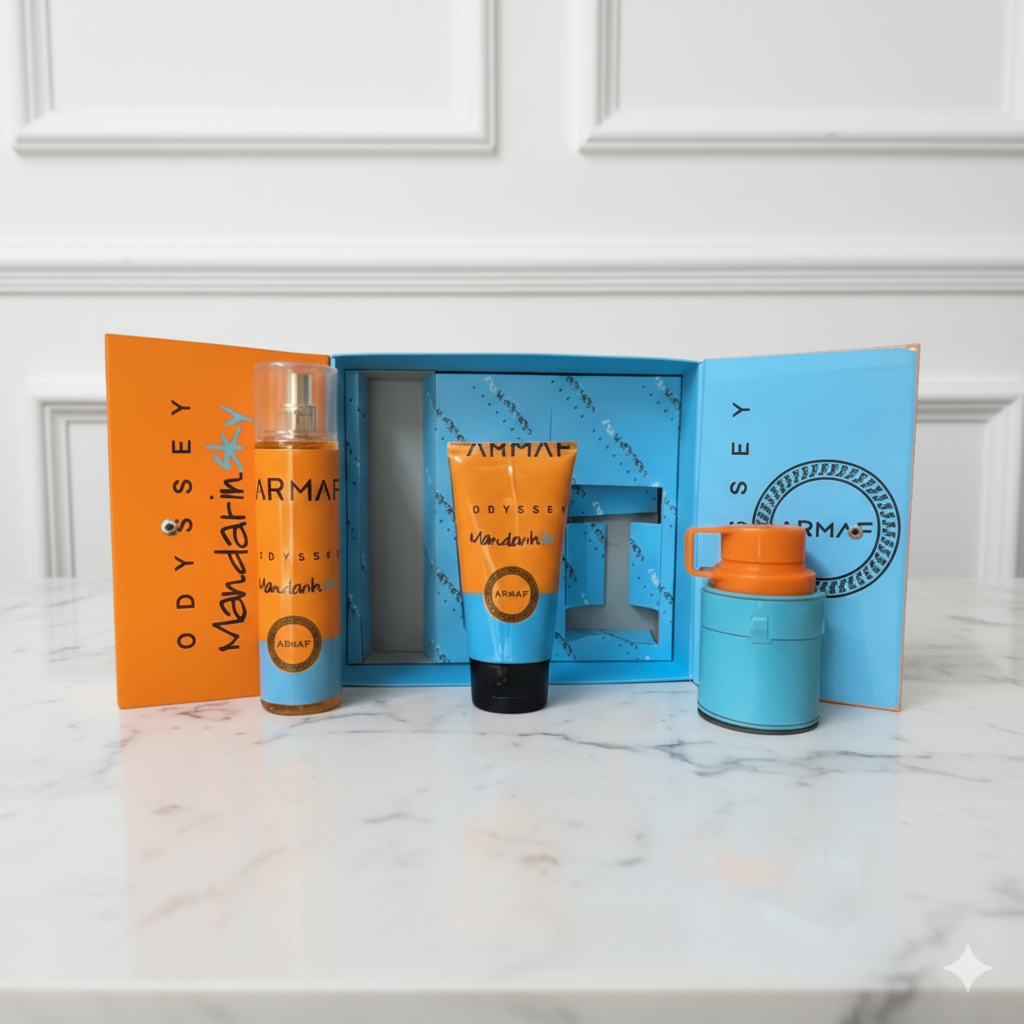 Set Mandarin Sky ( Perfume + Crema Corporal + Splash ) + Gratis Empaque de lujo