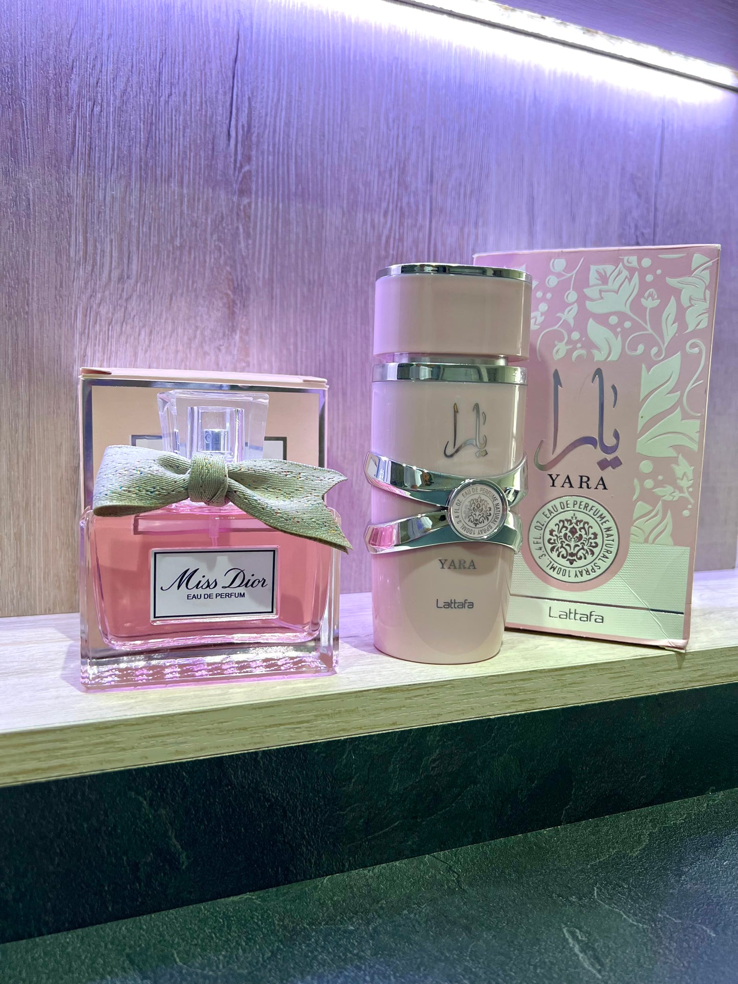 DÚO PERFUMES ( Yara Rosa + Miss Dior ) + Regalo Perfumero 🎁