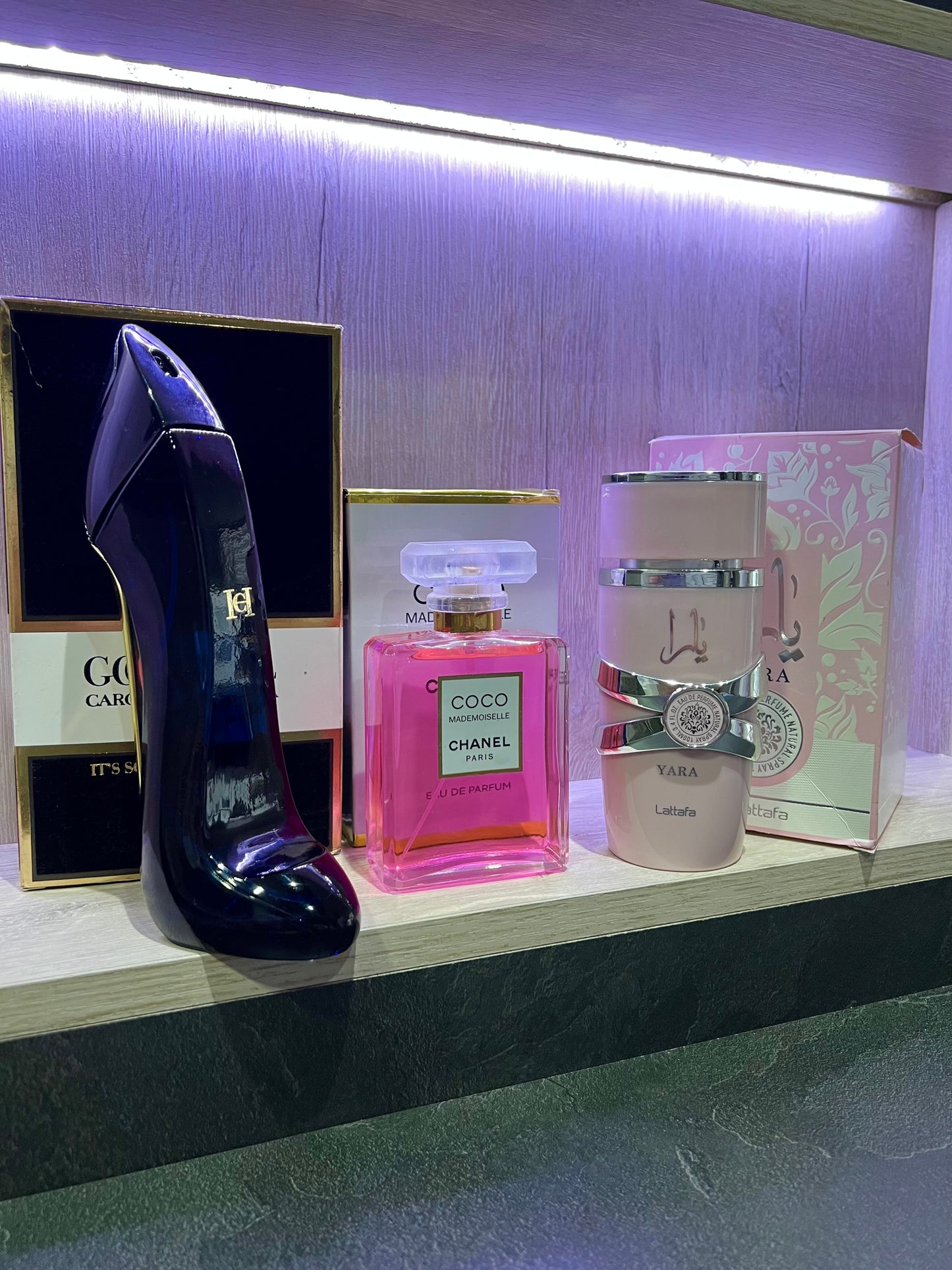 TRÍO PERFUMES ( Yara Rosa + Coco Chanel + Good Girl ) + Regalo Perfumero 🎁
