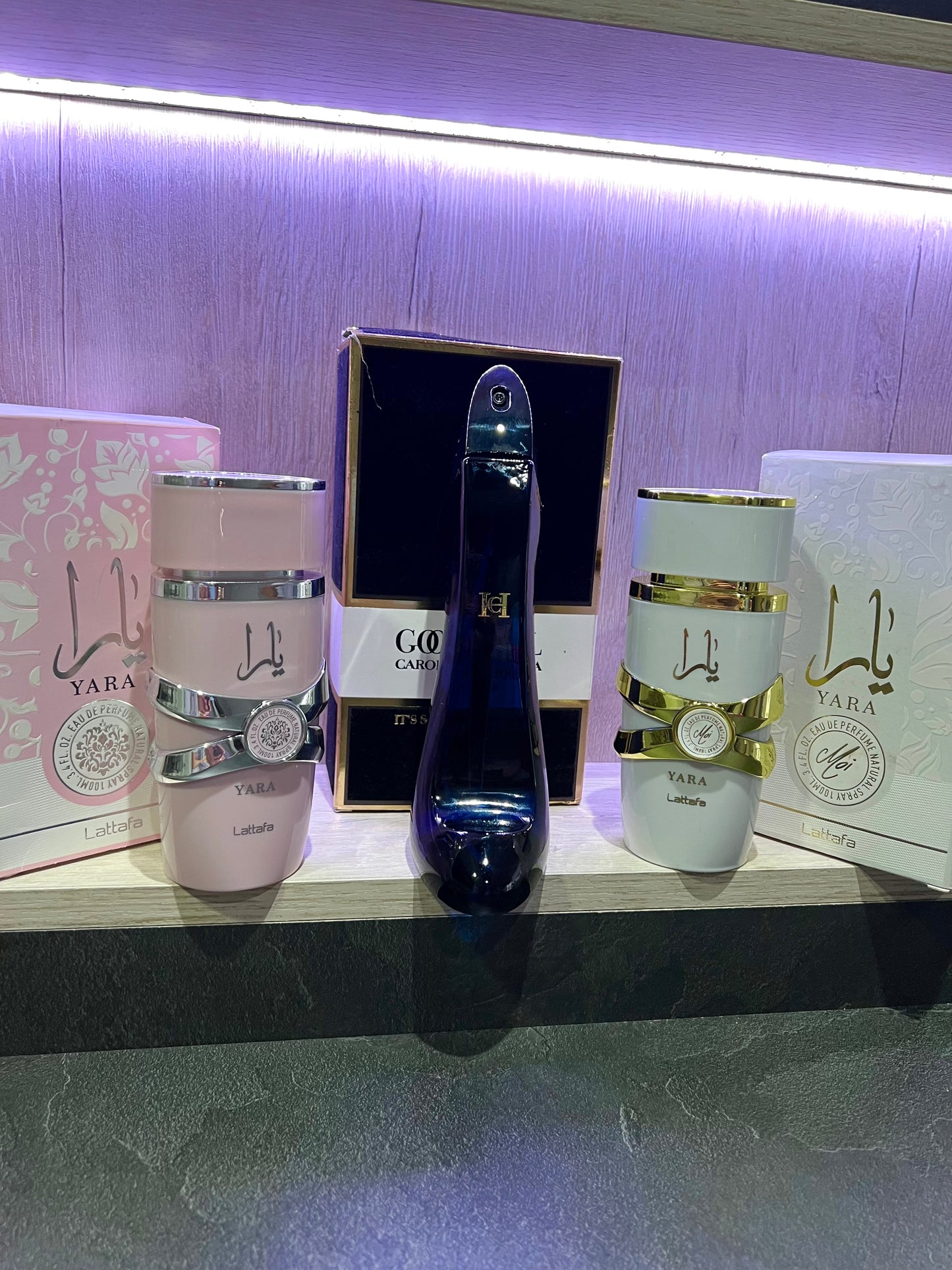 TRÍO PERFUMES ( Yara Rosa + Yara Moi + Good Girl ) + Regalo Perfumero 🎁