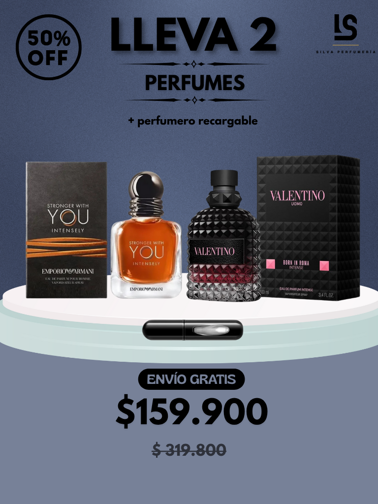 DÚO PERFUMES ( Stonguer WY Intensly + Valentino Born in Roma Int ) + Regalo Perfumero