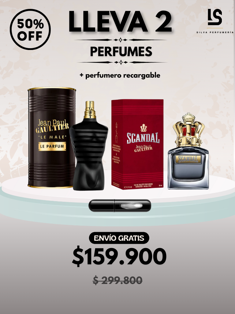 DÚO PERFUMES ( JPG Le Male + Scandal EDT ) + Regalo Perfumero