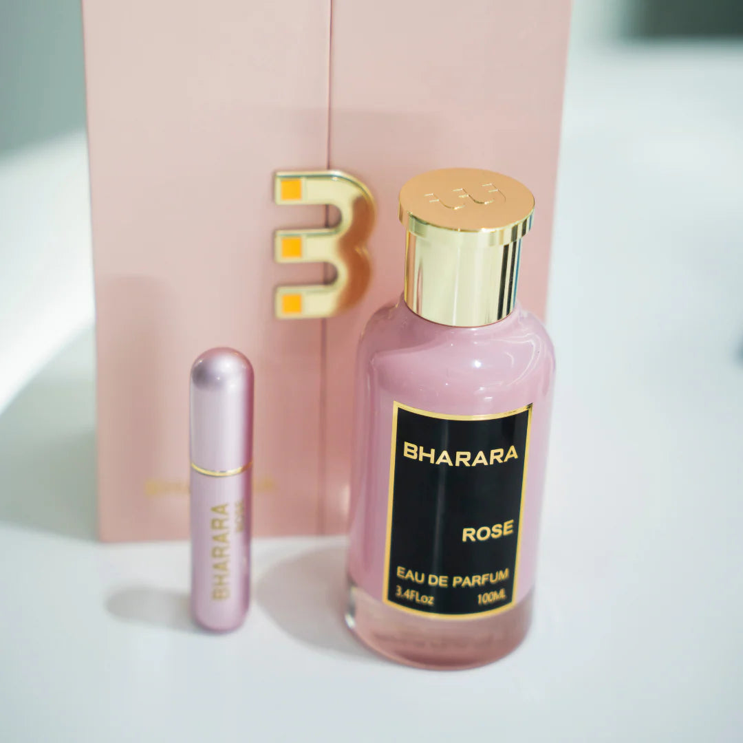Set Bharara Rose (Perfume, perfumero recargable + Estuche de lujo )