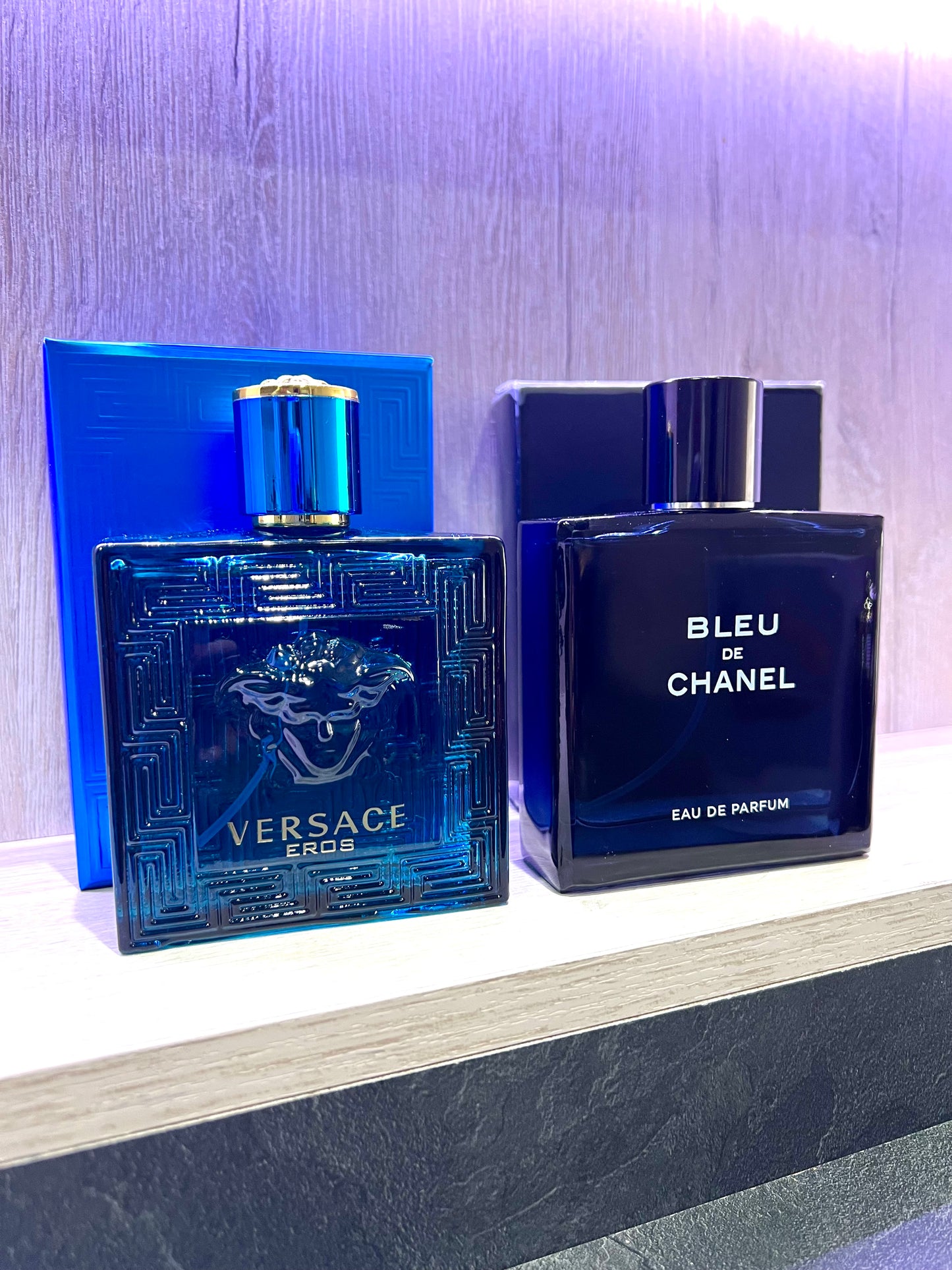 DÚO PERFUMES ( Bleu Chanel + Eros Versace ) + Regalo Perfumero 🎁