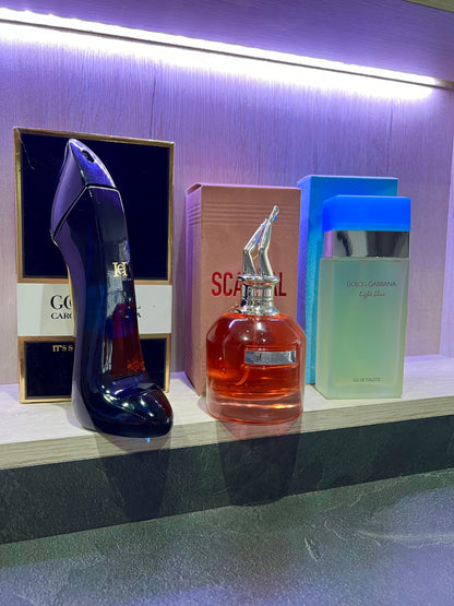TRÍO PERFUMES ( Scandal + Dolce Gabbana + Good Girl ) + Regalo Perfumero 🎁