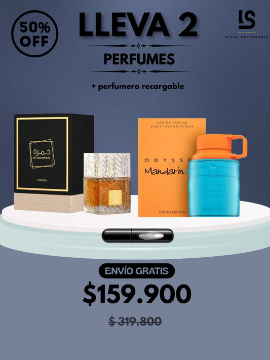 DÚO PERFUMES ( Khamrah + Mandarin Sky ) + Regalo Perfumero