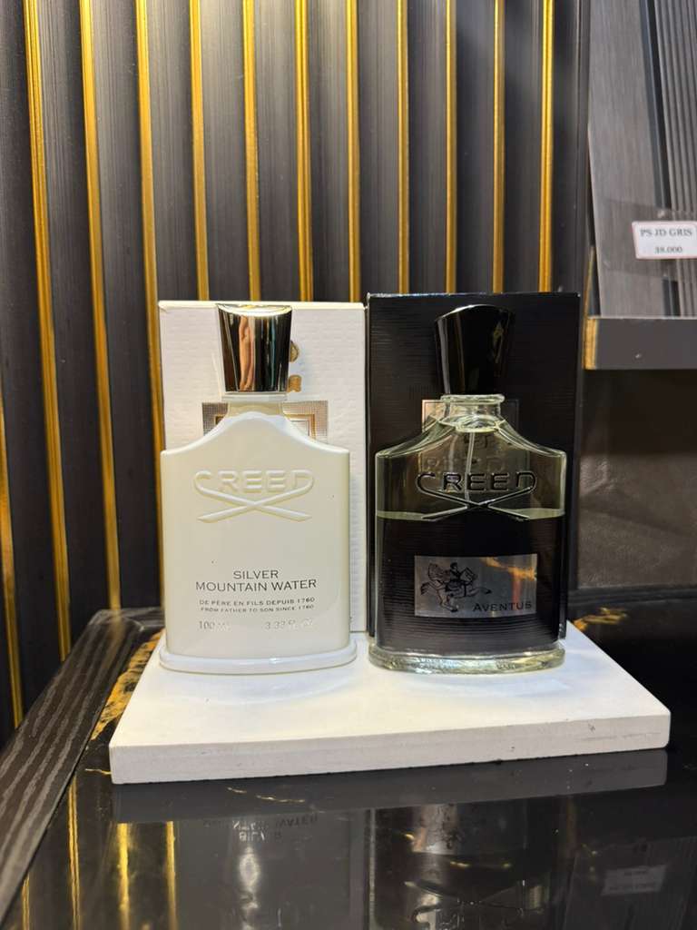 DÚO PERFUMES ( Creed Aventus + Creed Mountain Water ) + Regalo Perfumero