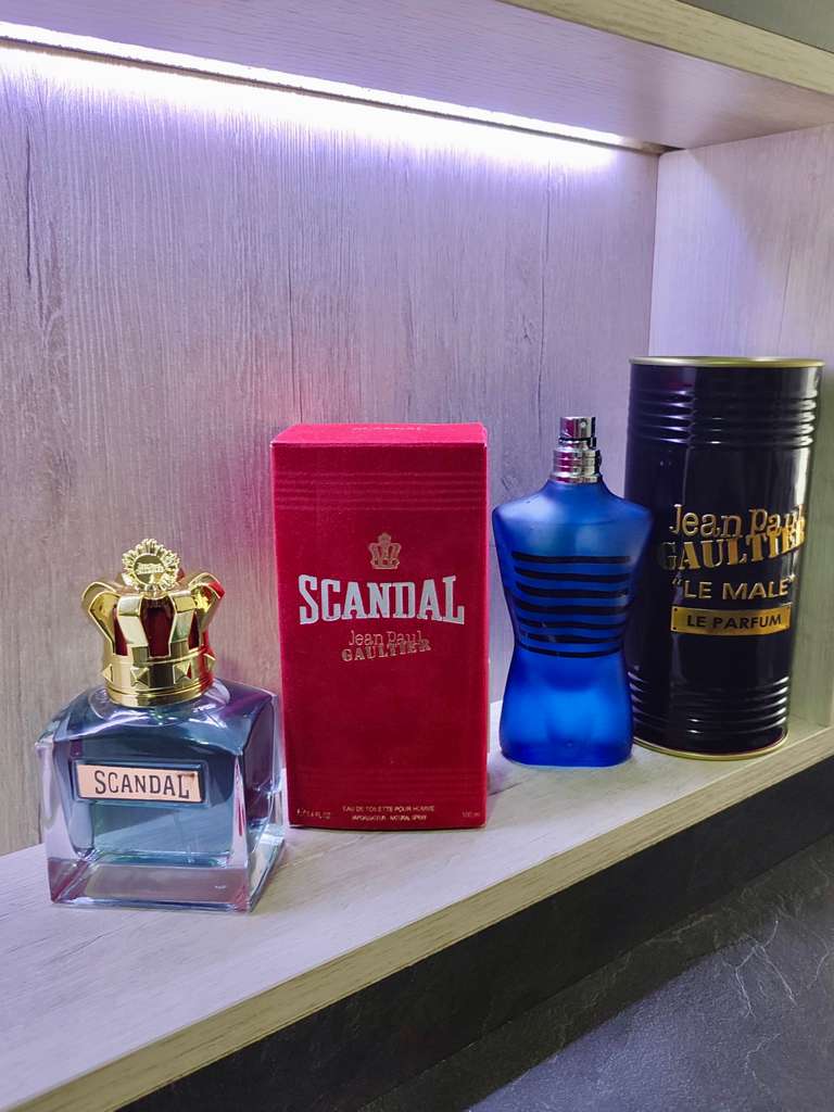 DÚO PERFUMES ( JPG Le Male + Scandal EDT ) + Regalo Perfumero