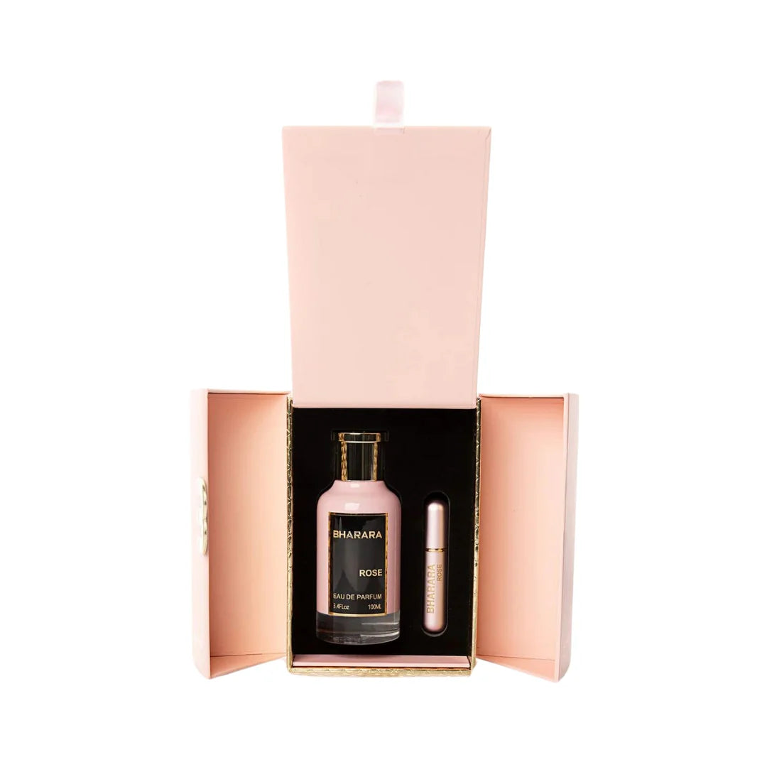 Set Bharara Rose (Perfume, perfumero recargable + Estuche de lujo )